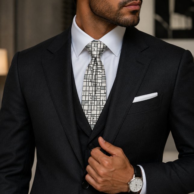 Bauhaus Grey Geometric Tie (Creator Uploaded)