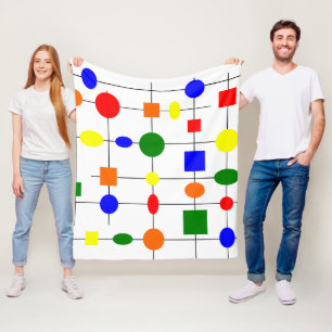 Bauhaus Grid Fleece Blanket