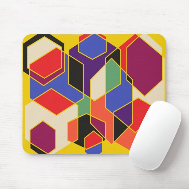 Bauhaus Hexagons  Mouse Mat (With Mouse)