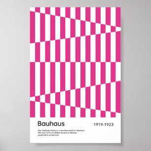 Bauhaus Hot Pink Stripe Geometric Art Print