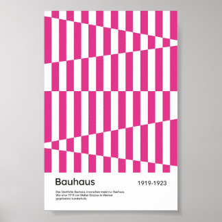 Bauhaus Hot Pink Stripe Geometric Art Print