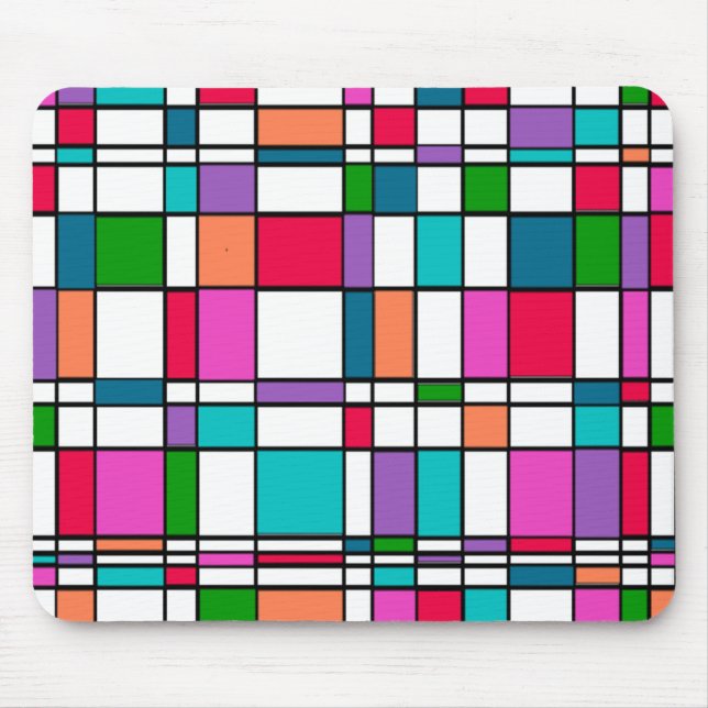 Bauhaus in Flower Power Colours Mouse Mat (Front)