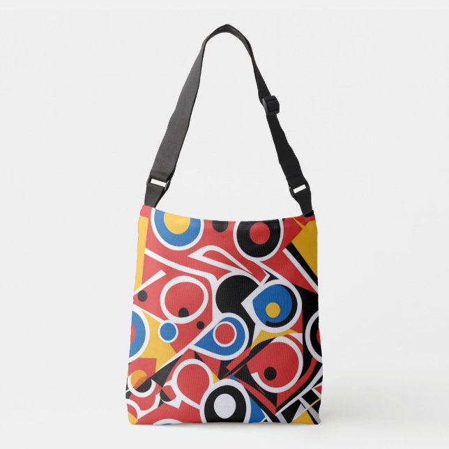Bauhaus Inspired Abstract Pattern Crossbody Bag (Front)