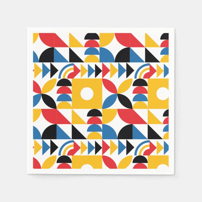 Bauhaus Inspired Contemporary Mid Century Napkin (Front)