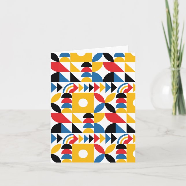Bauhaus Inspired Contemporary Mid Century Note Card (Front)