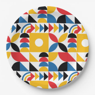 Bauhaus Inspired Contemporary Mid Century Paper Plate