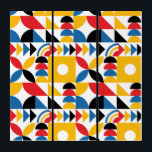 Bauhaus Inspired Contemporary Mid Century Triptych<br><div class="desc">Geometric pattern</div>