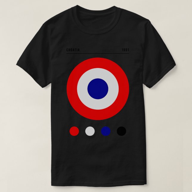 Bauhaus Inspired Croatia Flag T-Shirt (Design Front)