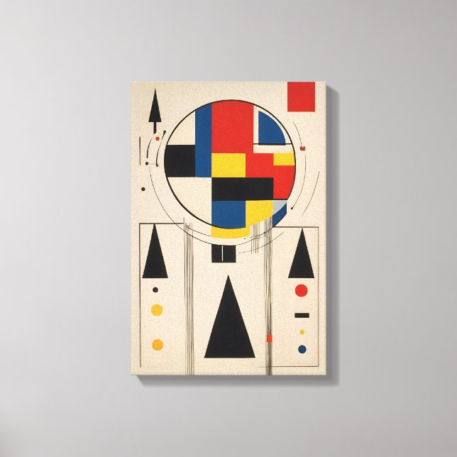 Bauhaus-Inspired Geometric Minimalist Art Canvas Print (Front)