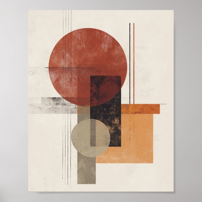 Bauhaus Inspired – Modern Abstract in Warm Neutral Poster (Front)
