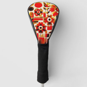 Bauhaus-inspired urban flower landscape golf head cover