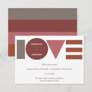 Bauhaus Love Striped Wedding  Save The Date