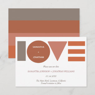 Bauhaus Love Striped Wedding Save The Date