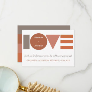 Bauhaus Love Striped Wedding  Thank You Card