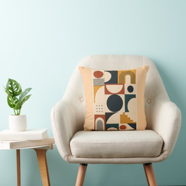 Bauhaus Mid-Century Geometric Abstract Pillow  (Chair)