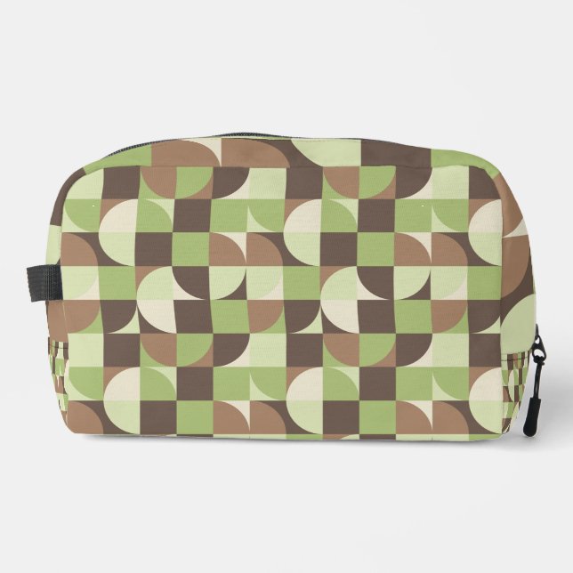 Bauhaus Mid Century Modern Leaf and Tree Retro Dopp Kit (Front)