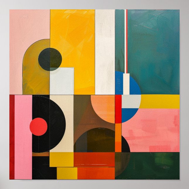 bauhaus modern abstract colourful art poster (Front)