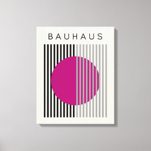 Bauhaus Modern Art Purple Circle Stripes Canvas Print