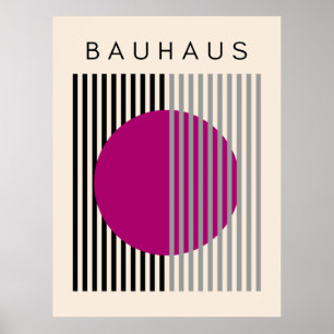 Bauhaus Modern Art Purple Circle Stripes Poster
