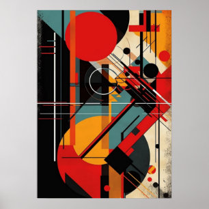 bauhaus, modernist, minimal, geometric, abstract,  poster