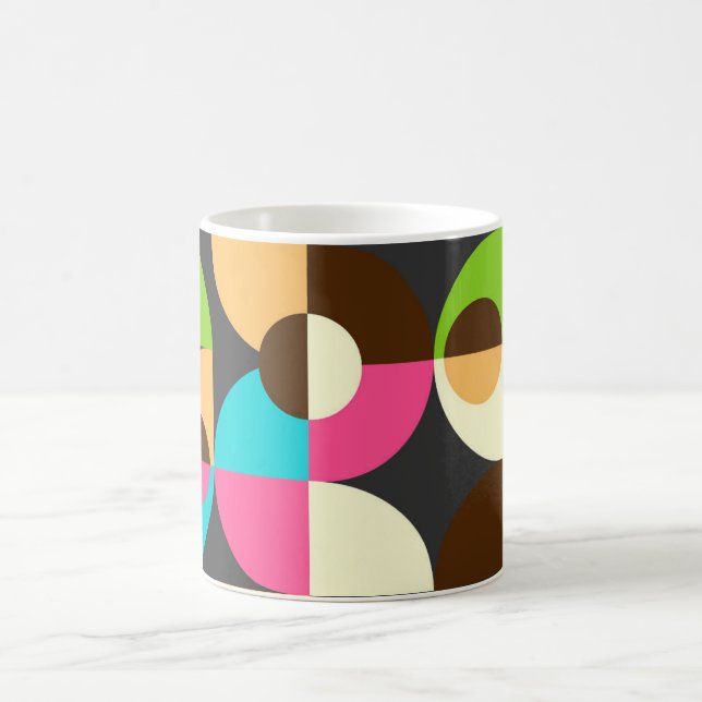 Bauhaus neon tile pattern  coffee mug (Center)