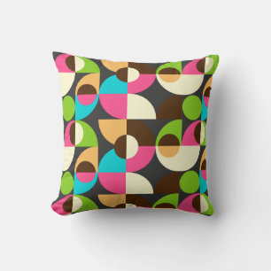Bauhaus neon tile pattern  cushion