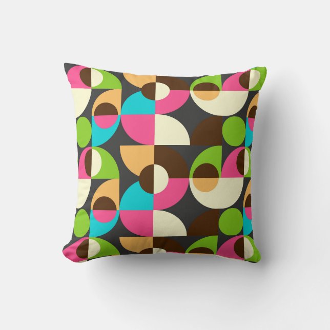 Bauhaus neon tile pattern  cushion (Front)
