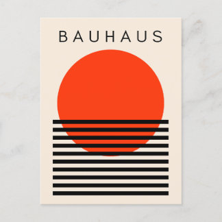 Bauhaus Orange Red Sun Postcard