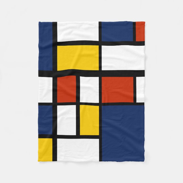 bauhaus pattern abstract geometric art painting mo fleece blanket (Front)