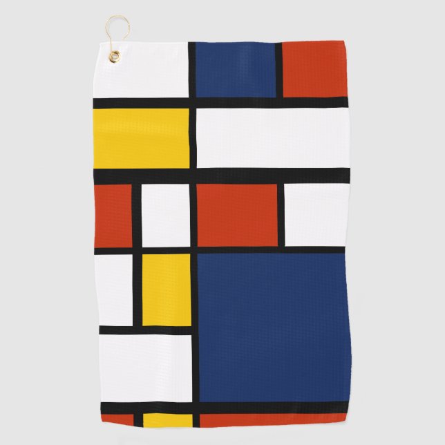 bauhaus pattern abstract geometric art painting mo golf towel (Front)