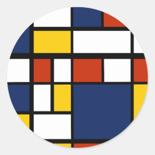 bauhaus pattern classic round sticker