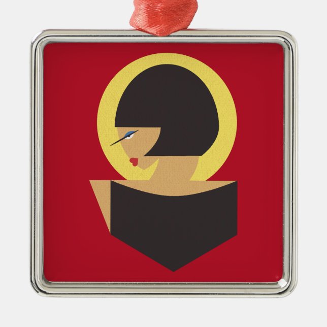 Bauhaus portrait metal tree decoration (Front)