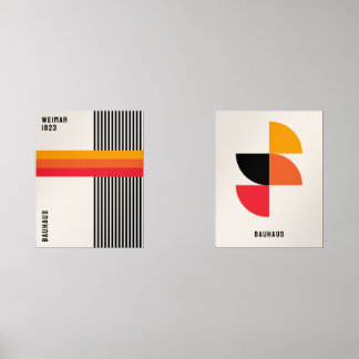 Bauhaus Poster Exhibition Poster Set Orange Red
