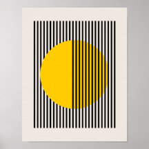 Bauhaus Poster, Yellow Circle Lines Poster B6