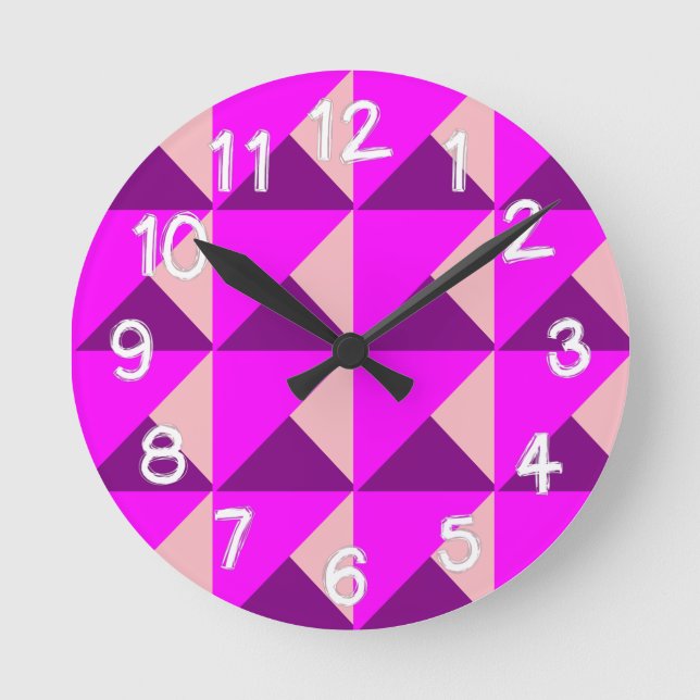 Bauhaus Quilt  Round Clock (Front)