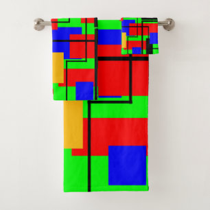 Bauhaus Rectangles and Lines Bath Towel Set