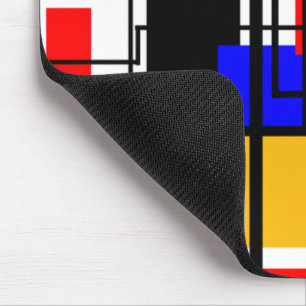 Bauhaus Rectangles and Lines - White Mouse Mat