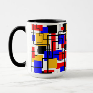 Bauhaus Rectangles and Lines - White Mug