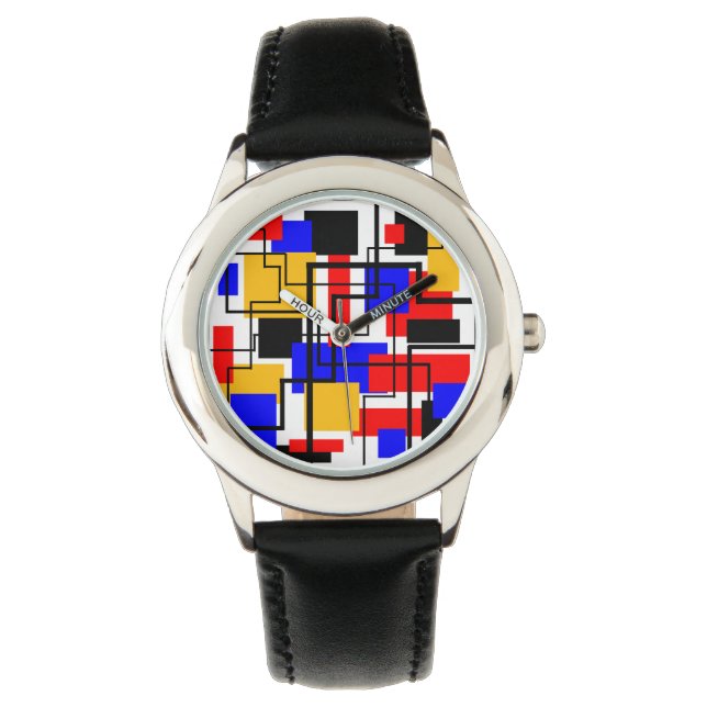 Bauhaus Rectangles and Lines - White Watch (Front)