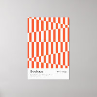 Bauhaus Red Orange Stripe Geometric Art Print