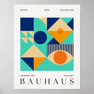 Bauhaus Retro Art Print Geometric Poster