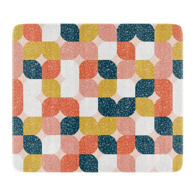 Bauhaus Retro Geometric Pattern Cutting Board (Front)
