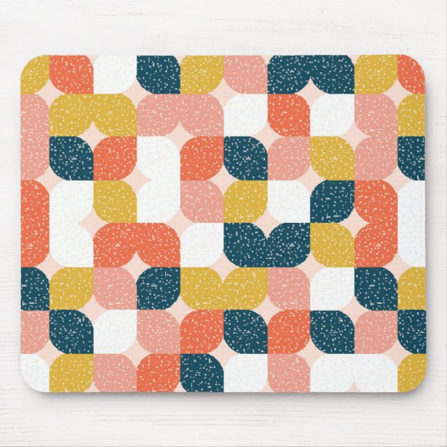 Bauhaus Retro Geometric Pattern Mouse Mat (Front)