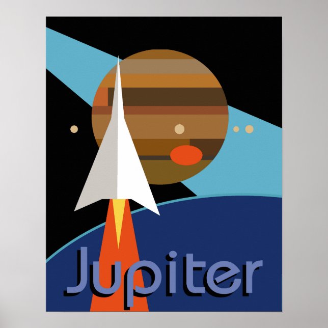 bauhaus rocket space art deco midcentury poster (Front)