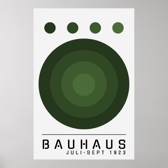 Bauhaus Sage Green, Orange, Black Boho Wall Art (Front)
