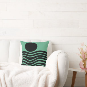 Bauhaus Seafoam Green Abstract Cushion