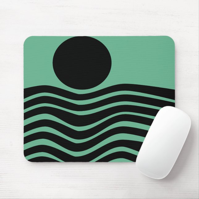 Bauhaus Seafoam Green Abstract Mouse Mat (With Mouse)