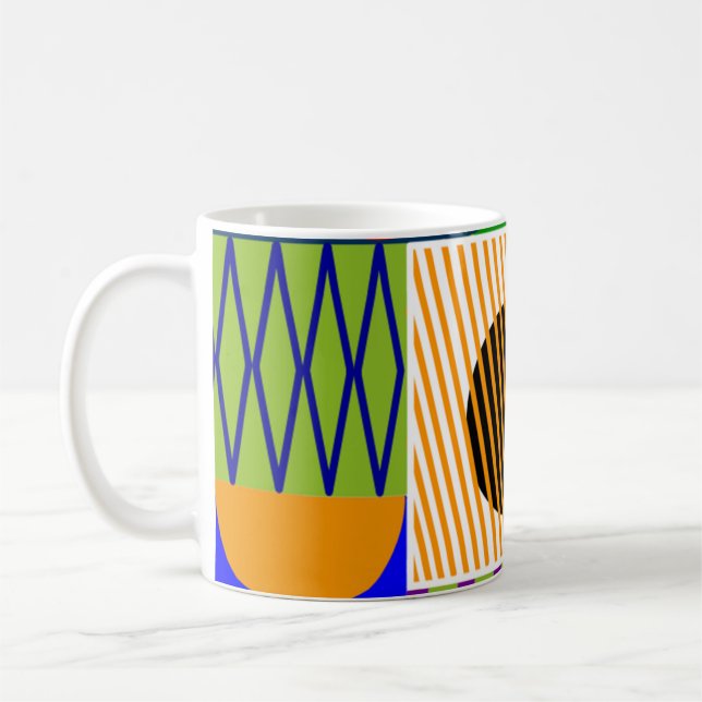 Bauhaus Shape Collage  Coffee Mug (Left)