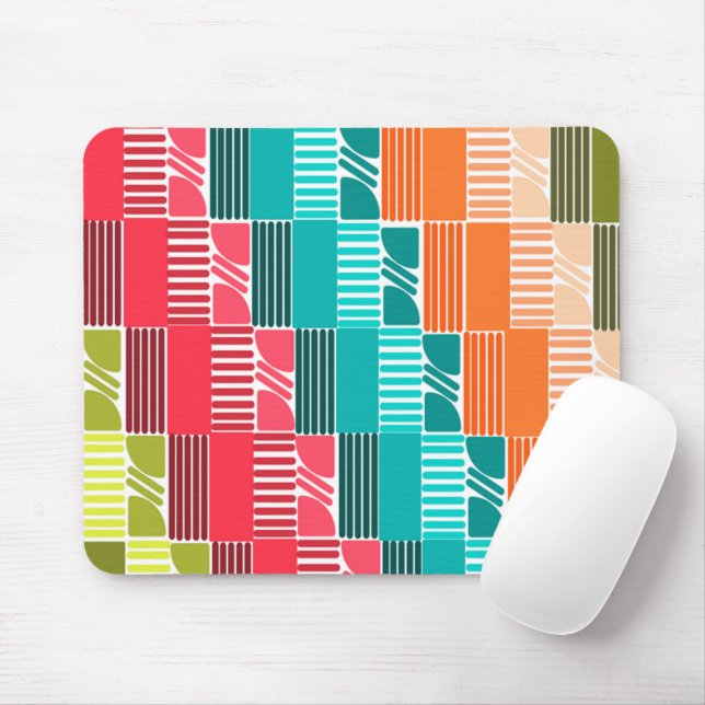 Bauhaus Shapes and Lines 2 Mouse Mat (With Mouse)