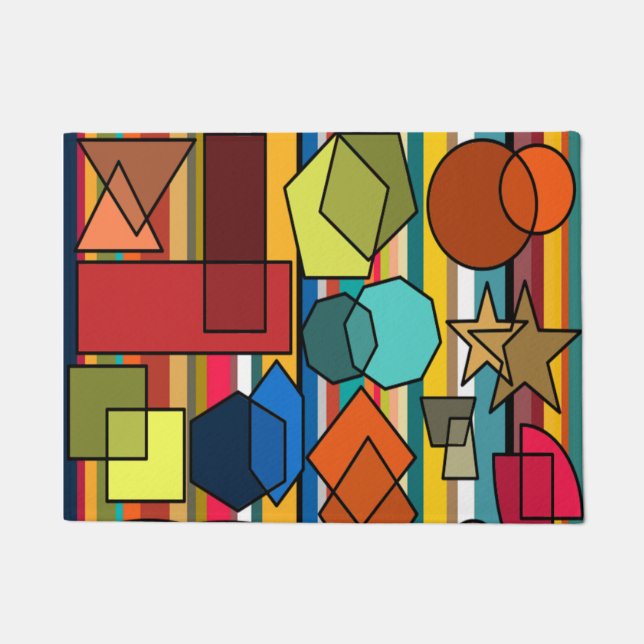 Bauhaus Shapes and Lines Doormat (Front)